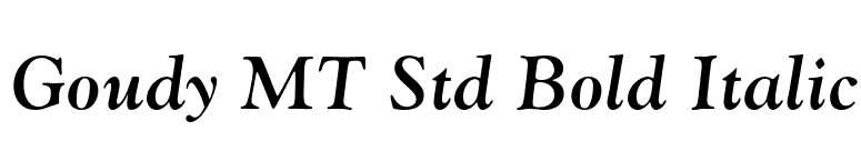 Goudy MT Std Bold Italic font preview