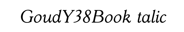 GoudY38BookItalic font preview