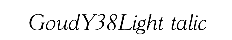 GoudY38LightItalic font preview