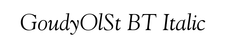GoudyOlSt BT Italic font preview