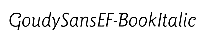GoudySansEF-BookItalic font preview