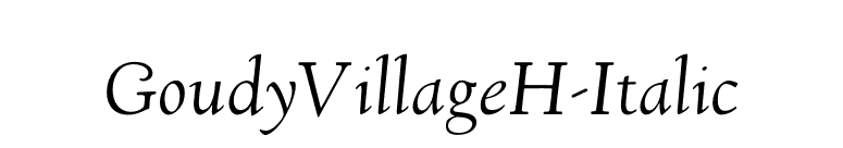 GoudyVillageH-Italic font preview