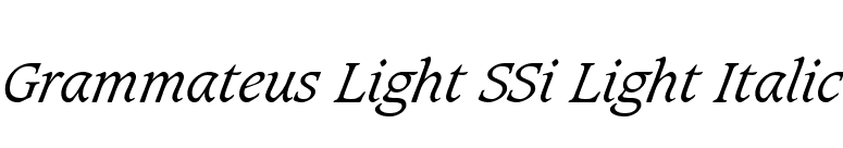 Grammateus Light SSi Light Italic font preview