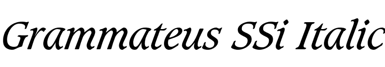 Grammateus SSi Italic font preview