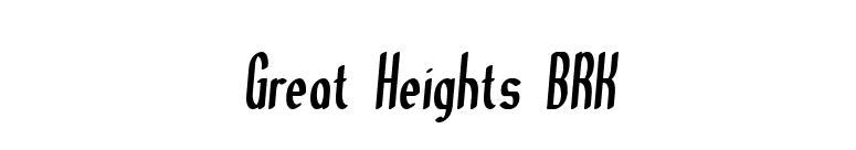 Great Heights BRK font preview