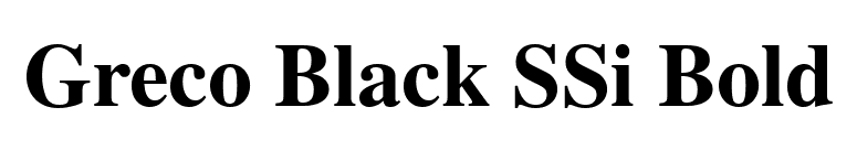 Greco Black SSi Bold font preview