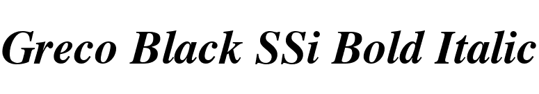 Greco Black SSi Bold Italic font preview
