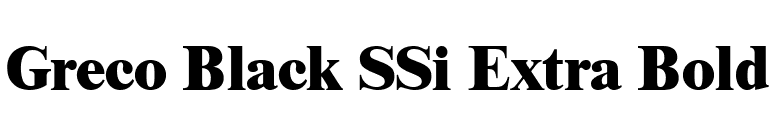 Greco Black SSi Extra Bold font preview