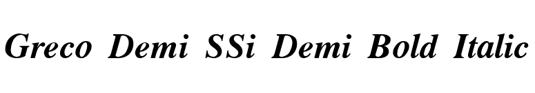 Greco Demi SSi Demi Bold Italic font preview