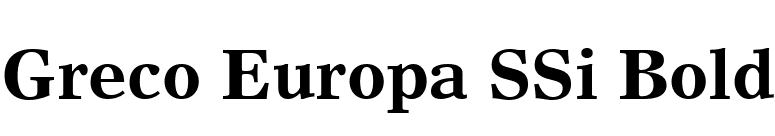 Greco Europa SSi Bold font preview