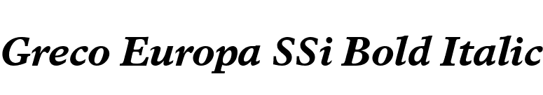 Greco Europa SSi Bold Italic font preview