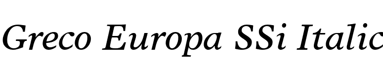 Greco Europa SSi Italic font preview