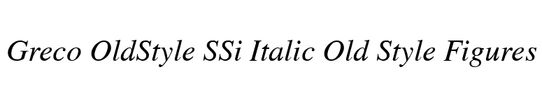 Greco OldStyle SSi Italic Old Style Figures font preview