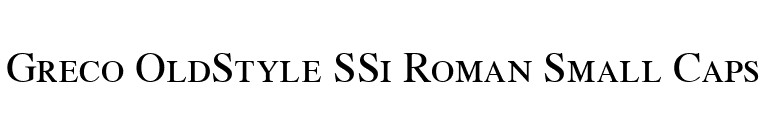 Greco OldStyle SSi Roman Small Caps  font preview