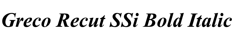 Greco Recut SSi Bold Italic font preview