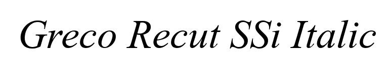Greco Recut SSi Italic font preview