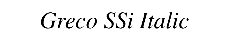 Greco SSi Italic font preview