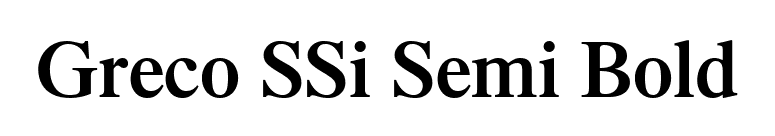 Greco SSi Semi Bold font preview