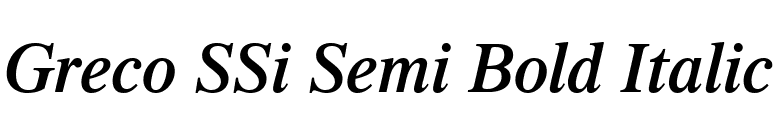 Greco SSi Semi Bold Italic font preview