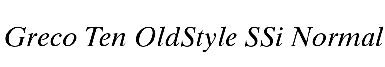 Greco Ten OldStyle SSi Normal font preview