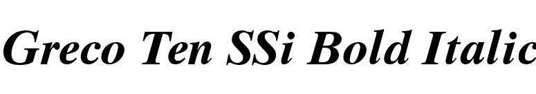Greco Ten SSi Bold Italic font preview