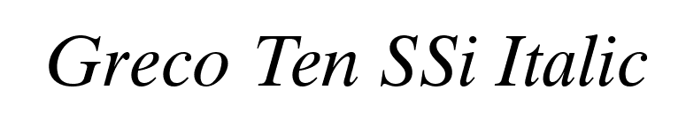 Greco Ten SSi Italic font preview