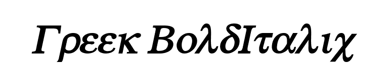 Greek BoldItalic font preview