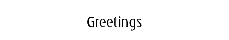 Greetings font preview