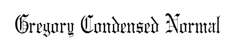 Gregory Condensed Normal font preview