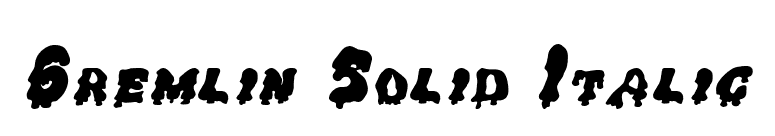 Gremlin Solid Italic font preview