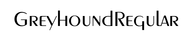 GreyhoundRegular font preview