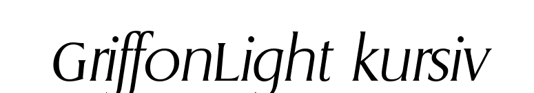GriffonLight kursiv font preview