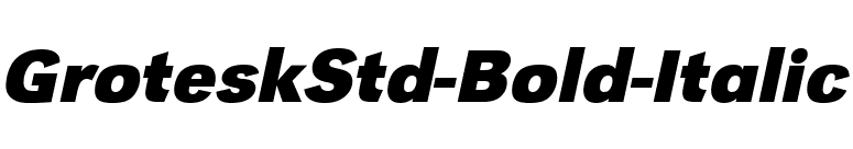 GroteskStd-Bold-Italic font preview
