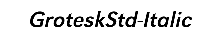 GroteskStd-Italic font preview