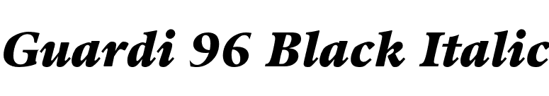 Guardi 96 Black Italic font preview