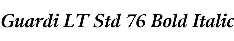 Guardi LT Std 76 Bold Italic font preview