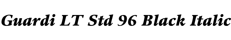 Guardi LT Std 96 Black Italic font preview