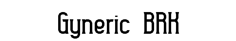 Gyneric BRK font preview