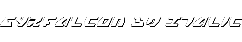 Gyrfalcon 3D Italic font preview