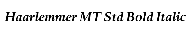 Haarlemmer MT Std Bold Italic font preview