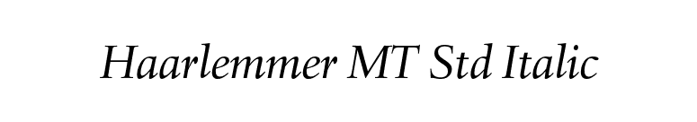 Haarlemmer MT Std Italic font preview