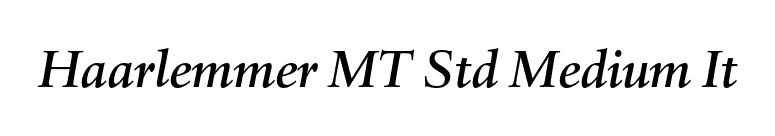 Haarlemmer MT Std Medium It font preview