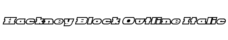 Hackney Block Outline Italic font preview