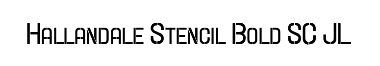 Hallandale Stencil Bold SC JL font preview