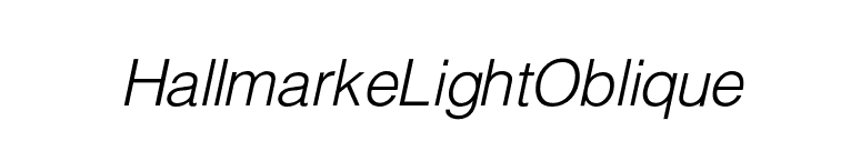 HallmarkeLightOblique font preview