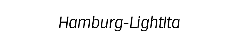 Hamburg-LightIta font preview
