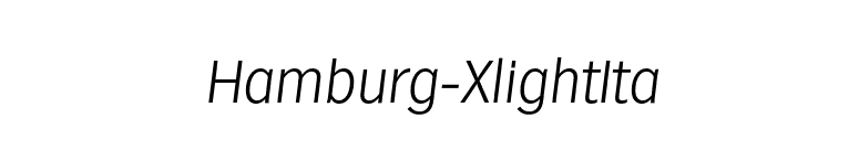 Hamburg-XlightIta font preview