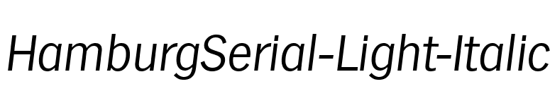 HamburgSerial-Light-Italic font preview