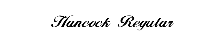 Hancock Regular font preview