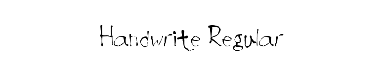 Handwrite Regular font preview